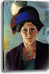 Постер Макке Огюст (Auguste Maquet) Портрет жены художника в шляпке