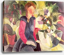 Постер Макке Огюст (Auguste Maquet) Girl with a Fish Bowl, 20th century