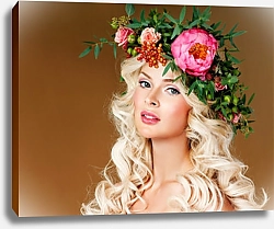 Постер Блондинка с цветами