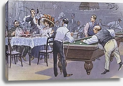 Постер Comical  scene in a billiards hall 2
