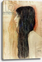 Постер Климт Густав (Gustav Klimt) Girl with Long Hair, 1898-99