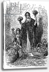 Постер Доре Гюстав Flower Girls, from 'London, A Pilgrimage' by William Blanchard Jerrold, edition published in 1890
