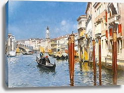Постер Санторо Рубенс The Grand Canal With The Rialto Bridge, Venice