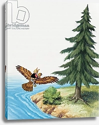 Постер Ливраджи Вирджинио (дет) Rabbit flying on a Bird, illustration from 'Brer Rabbit'