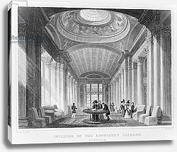 Постер Шепард Томас (последователи) Interior of the Advocate's Library, Edinburgh, engraved by William Watkins, 1831