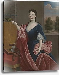 Постер Школа: Америка (18 в) A Hudson Valley Lady with Dog and Parrot, c.1720-30
