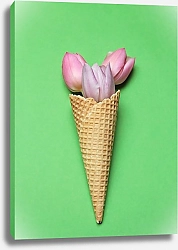 Постер Тюльпаны в вафельном рожке
