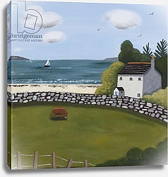 Постер Хардинг Софи (совр) Cottage, Brown Cow and Sailing Boat