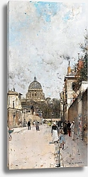 Постер Луар Луиджи View of the Val de Grâce Street in Paris, the Val de Grâce church in the background