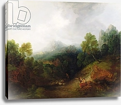 Постер Гейнсборо Томас A Mountain Valley with Rustic Figures, c.1773-7
