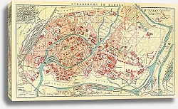 Постер Карта Страсбурга в Эльзасе