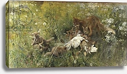 Постер Лильефорс Бруно A Fox Family, 1886
