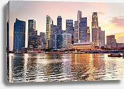 Постер Сингапур на закате