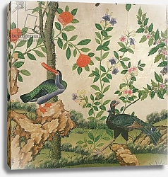 Постер Школа: Китайская 19в. Bird Wallpaper, c.1840