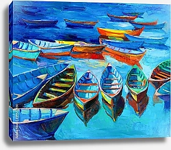 Постер Разноцветные лодки