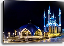 Постер Россия, Казань. Ночная мечеть в Кремле