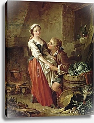 Постер Буше Франсуа (Francois Boucher) The Beautiful Kitchen Maid