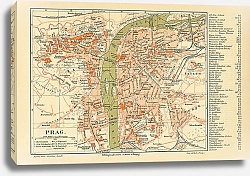 Постер Карта Праги, конец 19 в. 2
