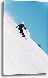Постер Лыжница на крутом спуске
