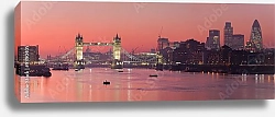 Постер Англия, Лондон.Панорама с красными красками заката