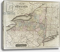 Постер Map of the state of New-York and the surrounding country by David H. Burr, 1839