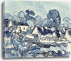 Постер Ван Гог Винсент (Vincent Van Gogh) Пейзажи с домами, 1890