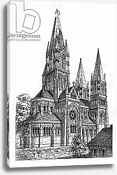Постер Школа: Ирландская 19в. Cork Cathedral, illustration from 'The Architect', 1869