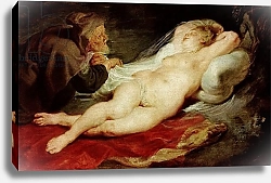 Постер Рубенс Петер (Pieter Paul Rubens) The Hermit and the sleeping Angelica, 1626-28