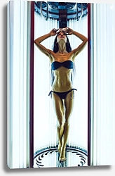 Постер Девушка в вертикальном солярии