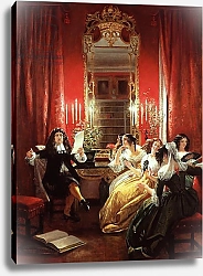 Постер Лесли Чарльз Trissotin Reading his Sonnet, from 'Les Femmes Savantes' by Moliere 1846