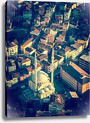 Постер Мечеть с минаретами - вид сверху на город Стамбул.