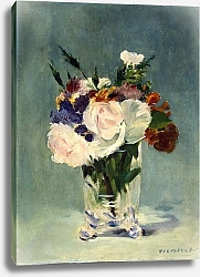 Постер Мане Эдуард (Edouard Manet) Цветы в хрустальной вазе