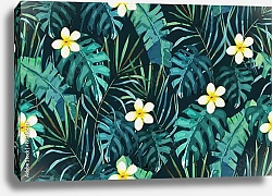 Постер Пальмовые листья и цветы