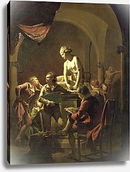 Постер Райт Джозеф An Academy by Lamplight, c.1768-69