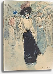 Постер A Parisienne on a Crowded Street