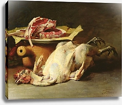 Постер Фойяс Гвильям Still Life of a Chicken and Cutlets, 1876