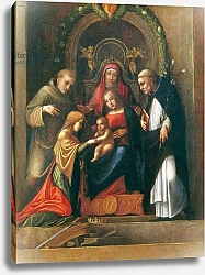 Постер Корреджо (Correggio) The Mystic Marriage of St. Catherine, 1510- 15