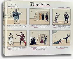 Постер Школа: Немецкая школа (19 в.) Scenes from the Opera 'Rigoletto' by Giuseppe Verdi