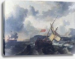 Постер Бахуйзен Людольф Английское судно в бурном море