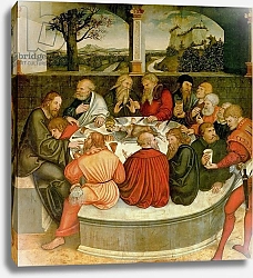 Постер Кранах Лукас Старший Triptych, left panel, Philipp Melanchthon performs a baptism assisted by Martin Luther 2