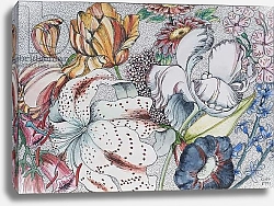 Постер Хаббард-Форд Кэролин Jumbled Flowers, 1991