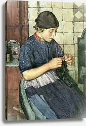 Постер Лэнгли Уолтер Girl Knitting