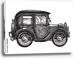 Постер Иллюстрация с винтажным автомобилем