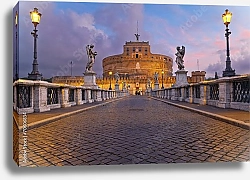 Постер Италия. Мост к замку Святого Ангела в Риме