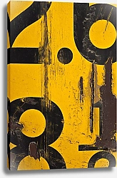 Постер Старая ржавая желтая поверхность с цифрами