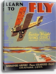 Постер Неизвестен Learn to fly Curtiss-Wright Flying Service, worlds oldest flying organization.