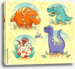 Постер Группа динозавров