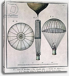 Постер Школа: Французская 18в. The First Parachute Descent by Andre-Jacques Garnerin 22nd October 1797