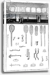 Постер Школа: Французская 18в. Tennis court, rackets and necessary equipment for the sport, 1751
