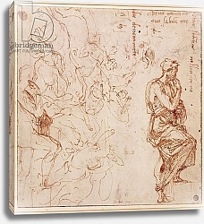 Постер Микеланджело (Michelangelo Buonarroti) Figure Studies for a Woman
